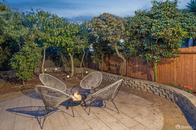 65 Danton St, San Francisco, CA 94112 - fenced backyard featuring a patio area and a fire pit