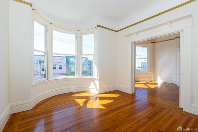 empty room with hardwood / wood-style floors