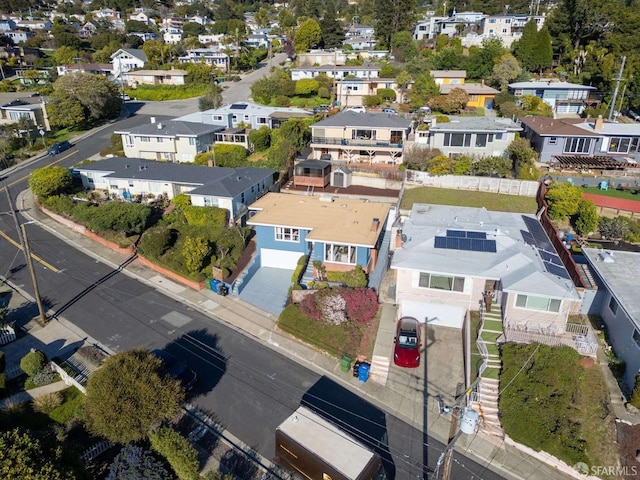 bird's eye view with a residential view