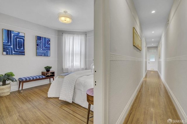 hall featuring light hardwood / wood-style floors