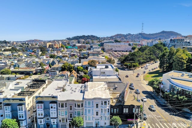 bird's eye view featuring a mountain view