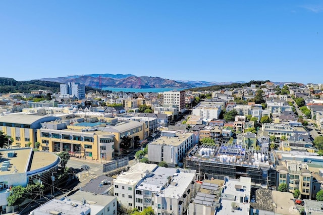 aerial view featuring a mountain view