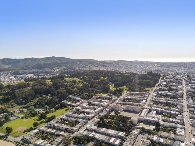bird's eye view featuring a mountain view
