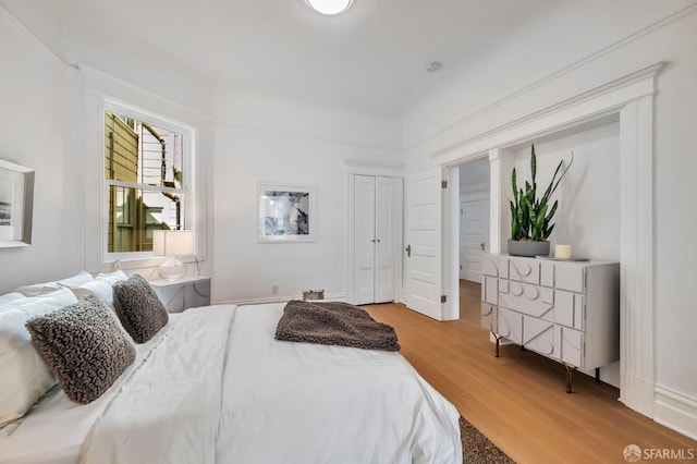 289 Church St, San Francisco, CA 94114 - bedroom with light wood-style flooring and a closet