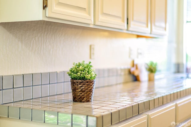 kitchen view of tile counters