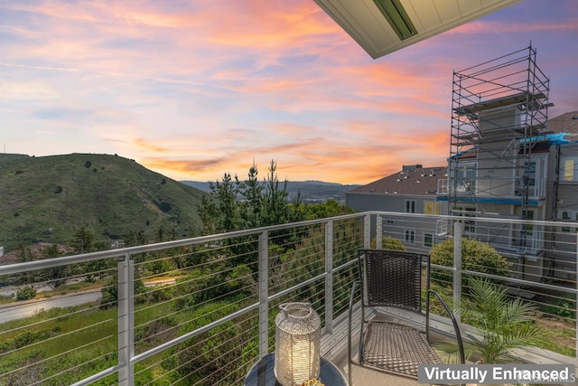 balcony with a mountain view