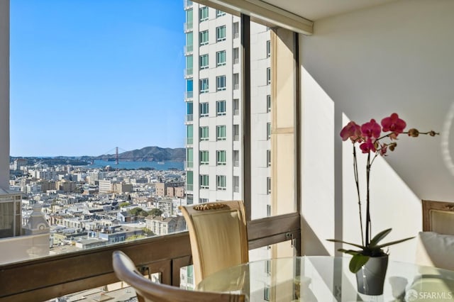 balcony with a mountain view