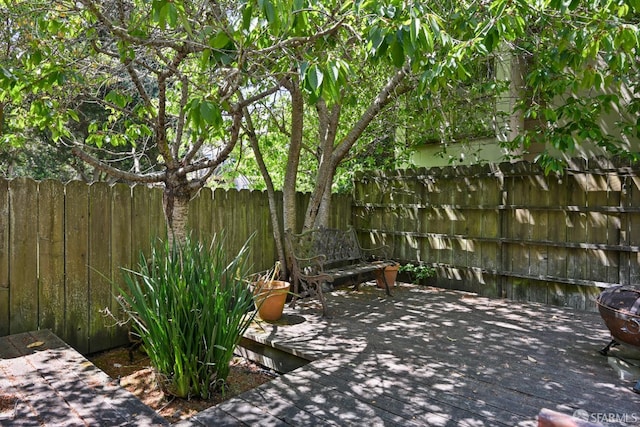 1630 Clay St Unit 4, San Francisco, CA 94109 - fenced backyard with a wooden deck
