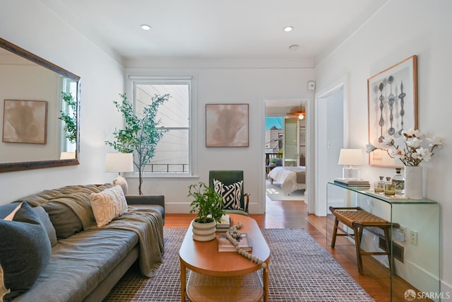 1630 Clay St Unit 4, San Francisco, CA 94109 - living area with wood finished floors and recessed lighting