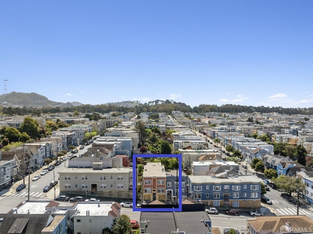 bird's eye view featuring a mountain view