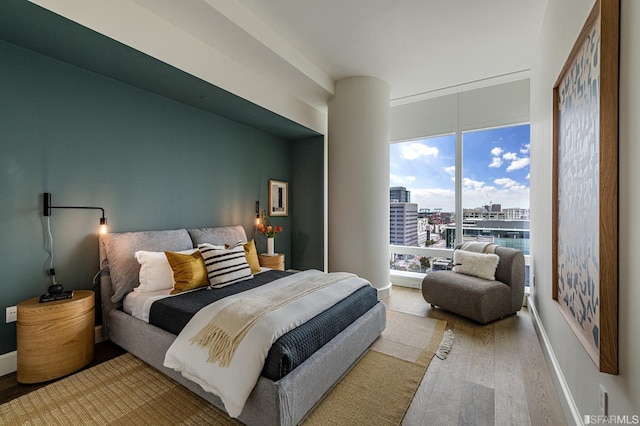 bedroom featuring light hardwood / wood-style floors