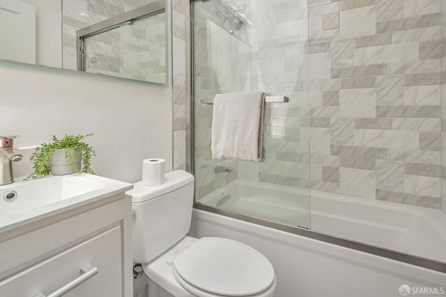141 Cambridge St, San Francisco, CA 94134 - full bathroom with enclosed tub / shower combo, vanity, and toilet