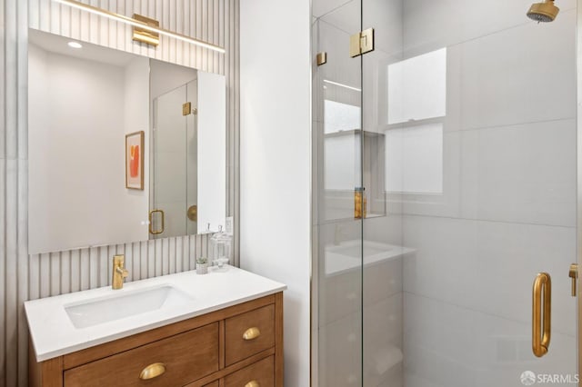 3445 Fillmore St, San Francisco, CA 94123 - full bathroom featuring vanity and a shower stall