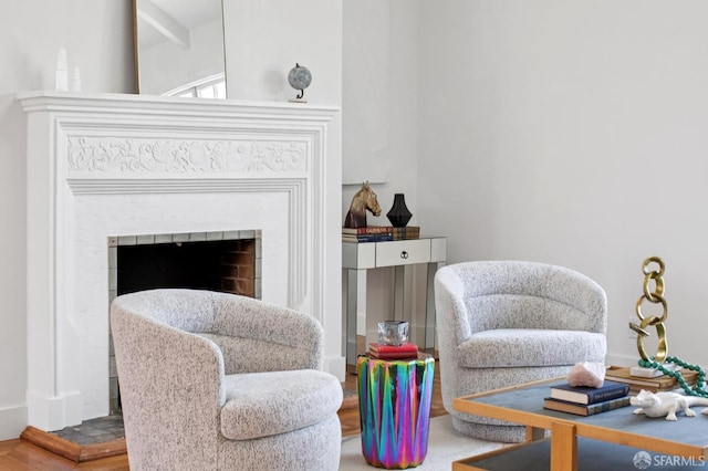 3445 Fillmore St, San Francisco, CA 94123 - sitting room with a brick fireplace