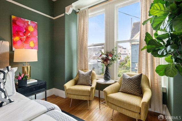 30 Lloyd St, San Francisco, CA 94117 - bedroom featuring hardwood / wood-style floors, multiple windows, and baseboards