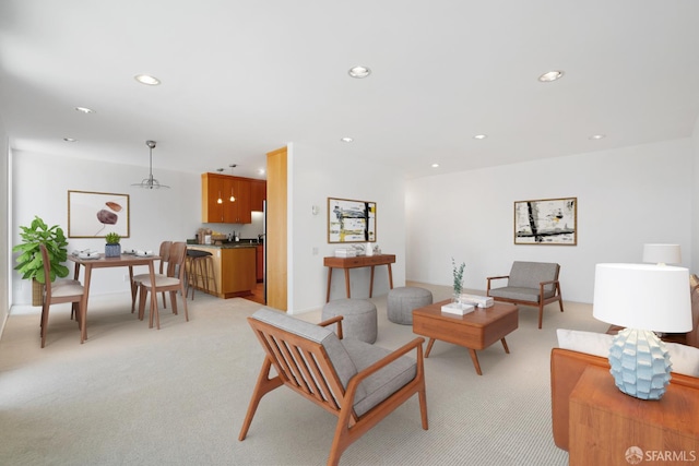 5082 Diamond Heights Blvd Unit B, San Francisco, CA 94131 - living room with light colored carpet and recessed lighting