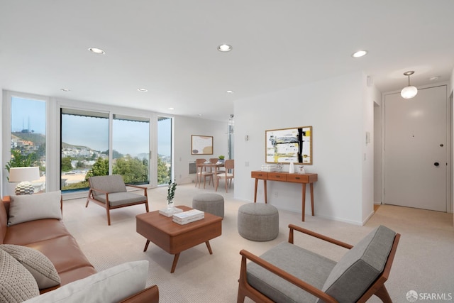 5082 Diamond Heights Blvd Unit B, San Francisco, CA 94131 - living area with light colored carpet and recessed lighting