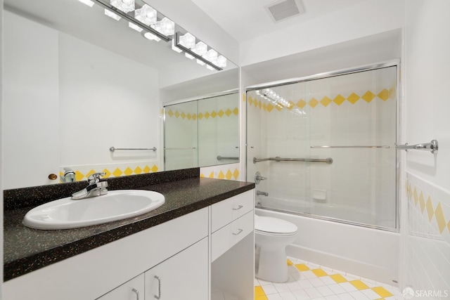 5082 Diamond Heights Blvd Unit B, San Francisco, CA 94131 - full bath with vanity, combined bath / shower with glass door, and tile patterned floors