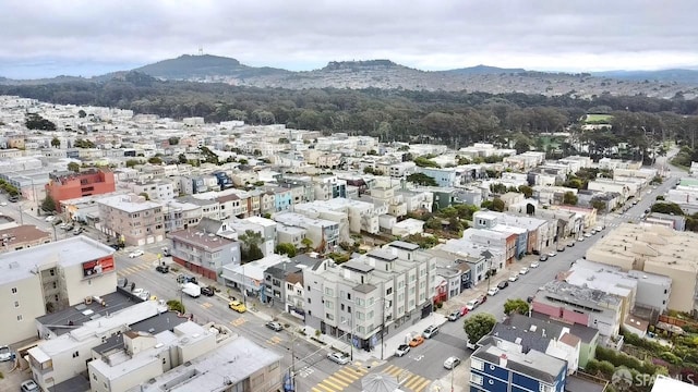 aerial view featuring a mountain view