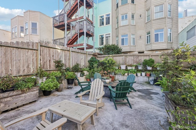 view of patio with fence