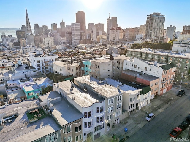 drone / aerial view featuring a view of city