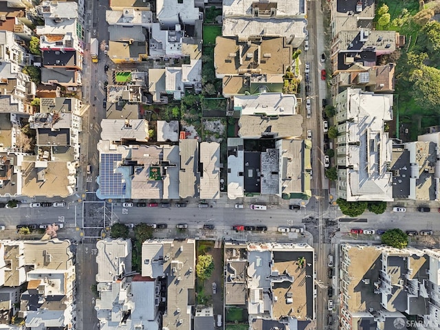 drone / aerial view with a residential view