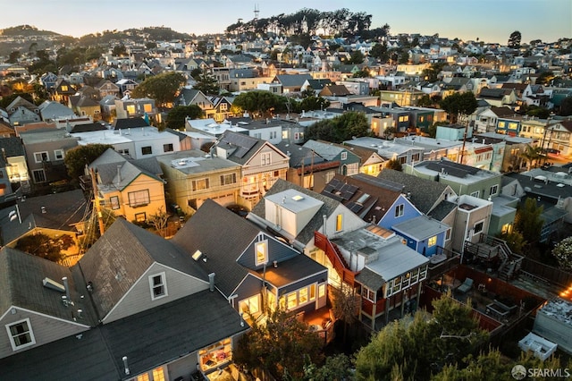 bird's eye view featuring a residential view