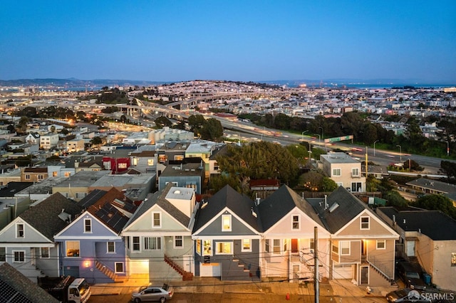 aerial view with a residential view