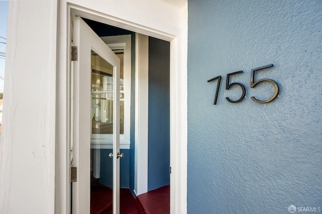 exterior space featuring stucco siding