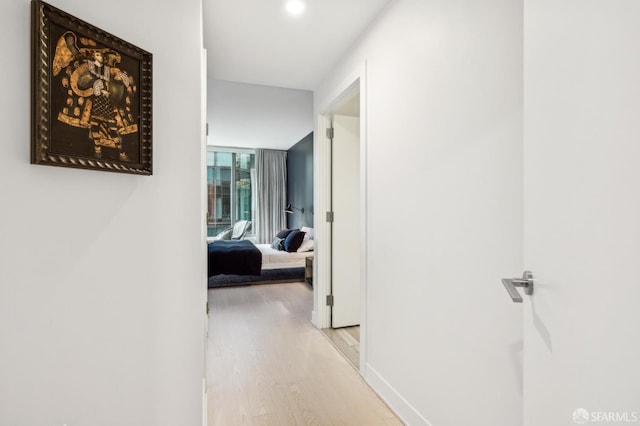 338 Main St Unit 6E, San Francisco, CA 94105 - hall with wood finished floors, baseboards, and recessed lighting