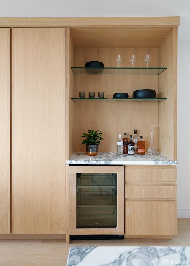 1070 Green St Unit 801, San Francisco, CA 94133 - indoor dry bar featuring wine cooler and light wood finished floors