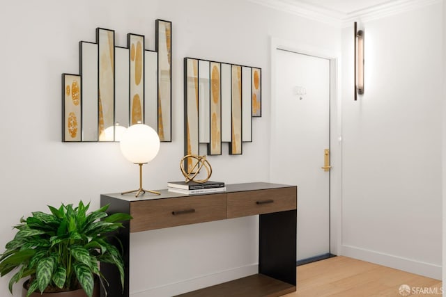 1070 Green St Unit 801, San Francisco, CA 94133 - corridor with light wood finished floors and crown molding