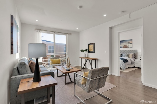 living room featuring hardwood / wood-style flooring