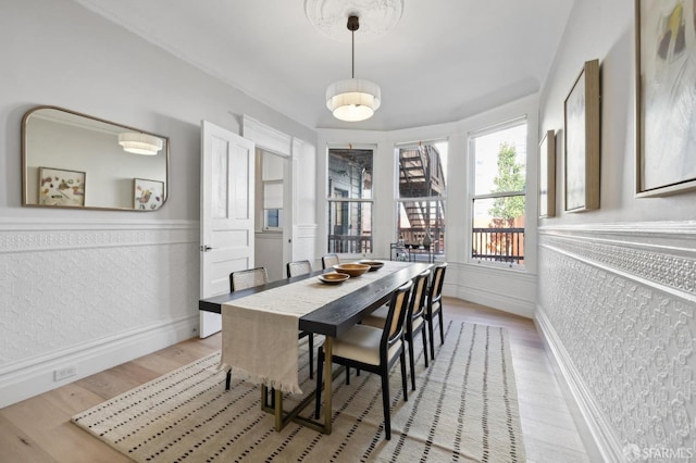 dining room featuring light hardwood / wood-style floors