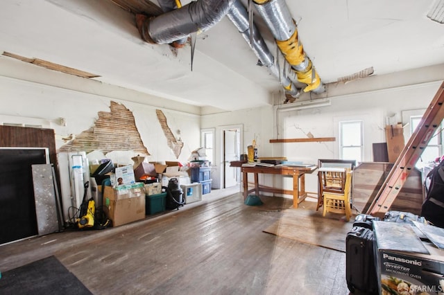 miscellaneous room with dark hardwood / wood-style floors