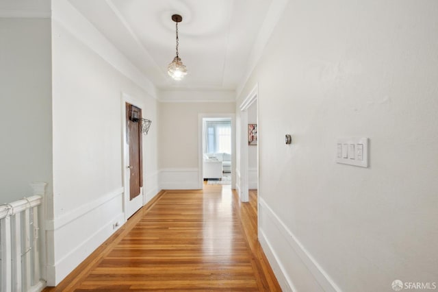 hall featuring wood-type flooring