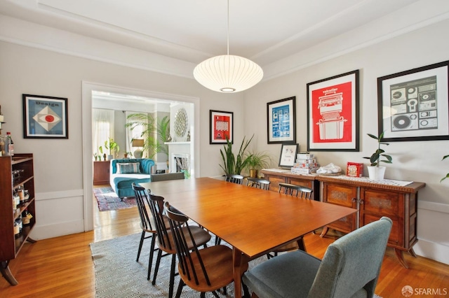 dining room with light hardwood / wood-style floors