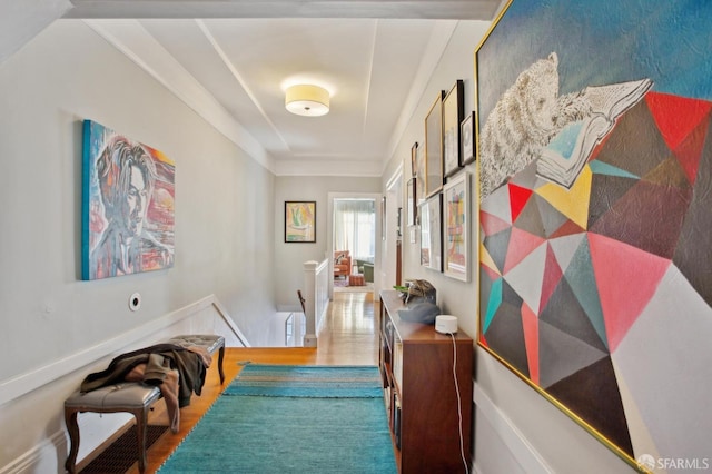 corridor featuring hardwood / wood-style flooring