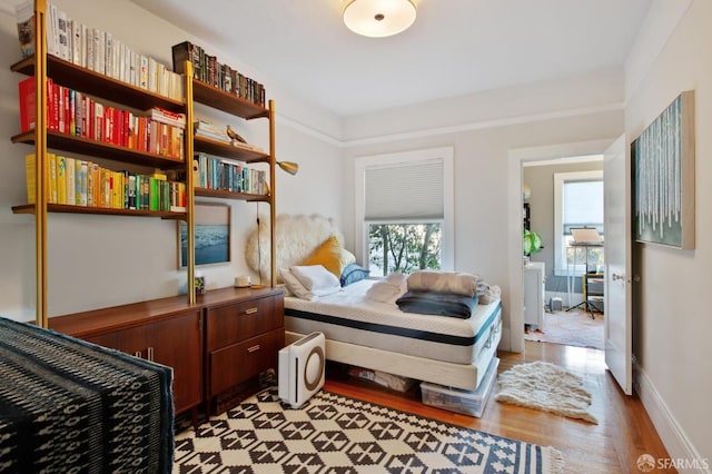 bedroom featuring light hardwood / wood-style flooring