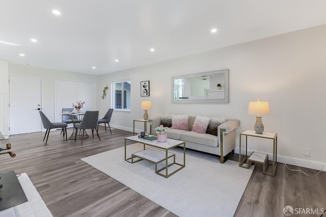 living room featuring hardwood / wood-style flooring