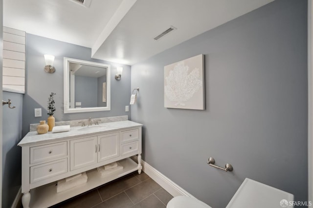 bathroom featuring vanity and tile patterned floors