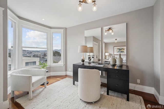 office featuring hardwood / wood-style floors