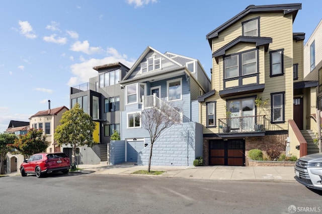 view of front of property featuring a garage