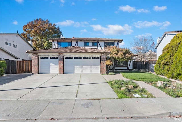 view of front of home with a garage