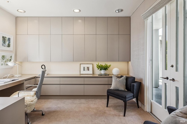 83 Mount Tiburon Rd, Tiburon, CA 94920 - office area featuring light carpet, healthy amount of natural light, and recessed lighting