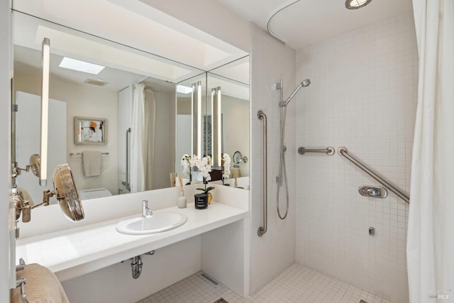 83 Mount Tiburon Rd, Tiburon, CA 94920 - bathroom featuring tiled shower and tile patterned floors