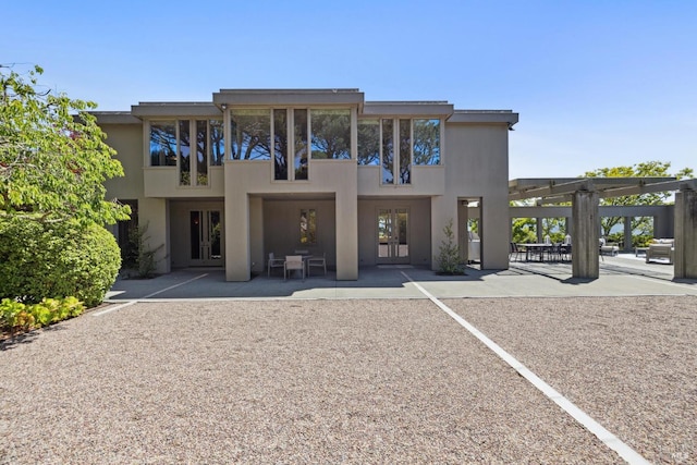 83 Mount Tiburon Rd, Tiburon, CA 94920 - rear view of house featuring french doors, a patio area, and a pergola