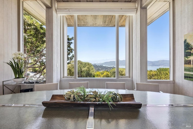 83 Mount Tiburon Rd, Tiburon, CA 94920 - dining area with a mountain view and wooden walls