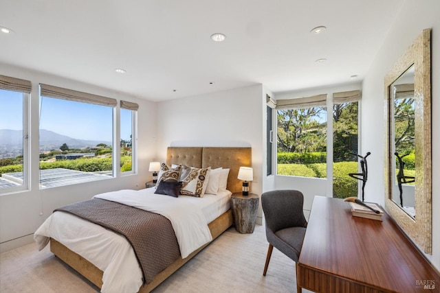 83 Mount Tiburon Rd, Tiburon, CA 94920 - bedroom featuring a mountain view, recessed lighting, and an office area