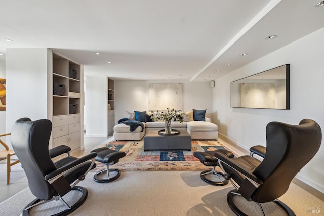 83 Mount Tiburon Rd, Tiburon, CA 94920 - carpeted living area with baseboards and recessed lighting